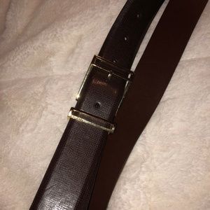 Sean John Mens Leather Belt size 36 Brown Gold